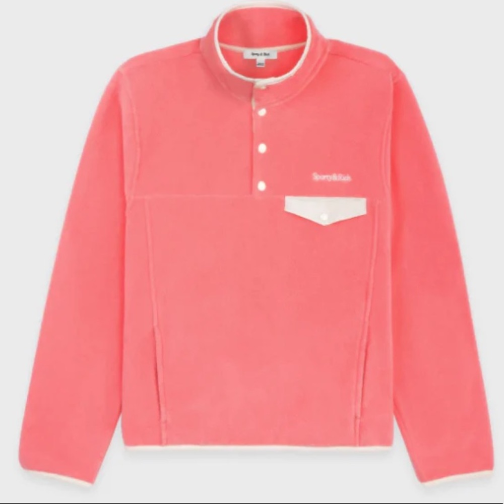 Sporty & Rich Serif logo polar fleece sweatshirt